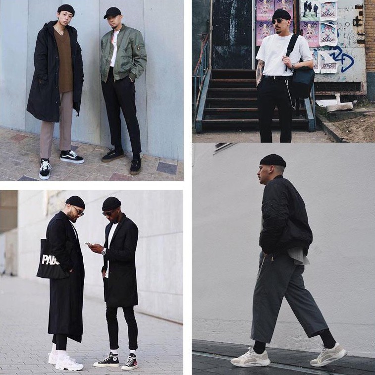 Mũ len Beanie ngắn, mũ dưa hấu ulzzang
