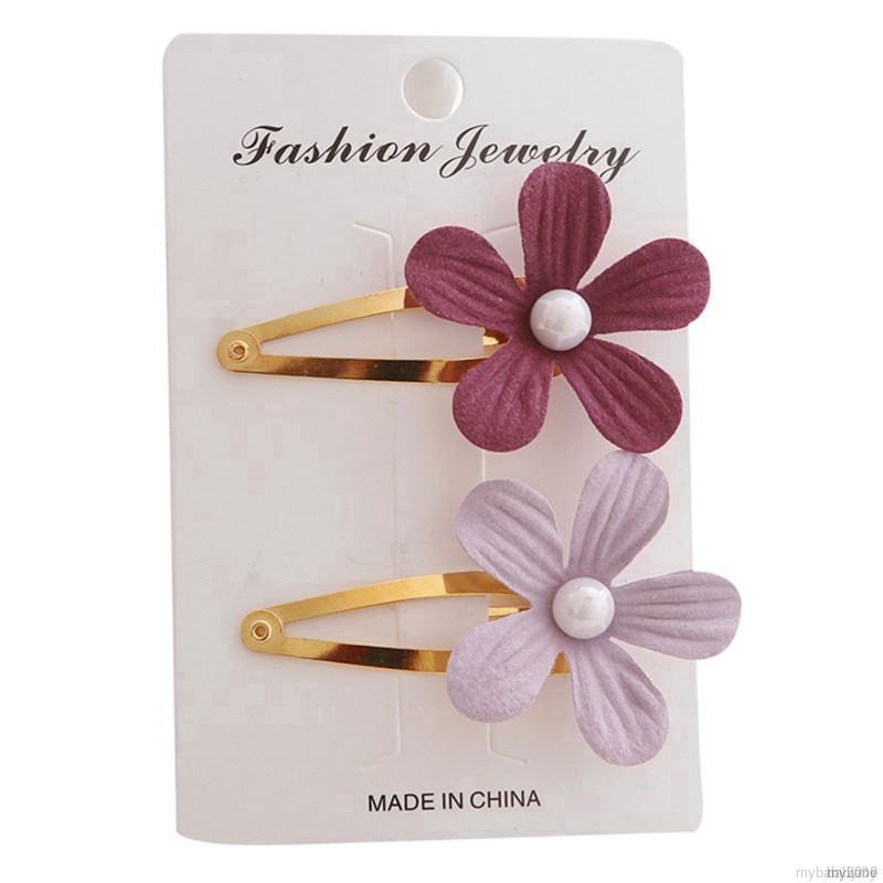 My Baby  Baby Girls Hair Clips Flower Shape Pearl Hair Pin Hair Accessories