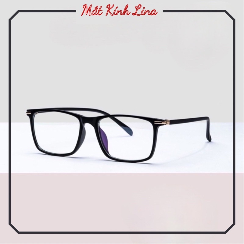 Gọng kính cận mắt vuông thời trang nam nữ Linaeyewear, chất liệu nhựa dẻo dễ đeo 501 - Lắp tròng cận theo yêu cầu