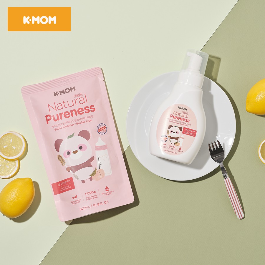 (Chính hãng) Nước rửa bình sữa và rau củ quả Organic K-MOM Hàn Quốc 500ml