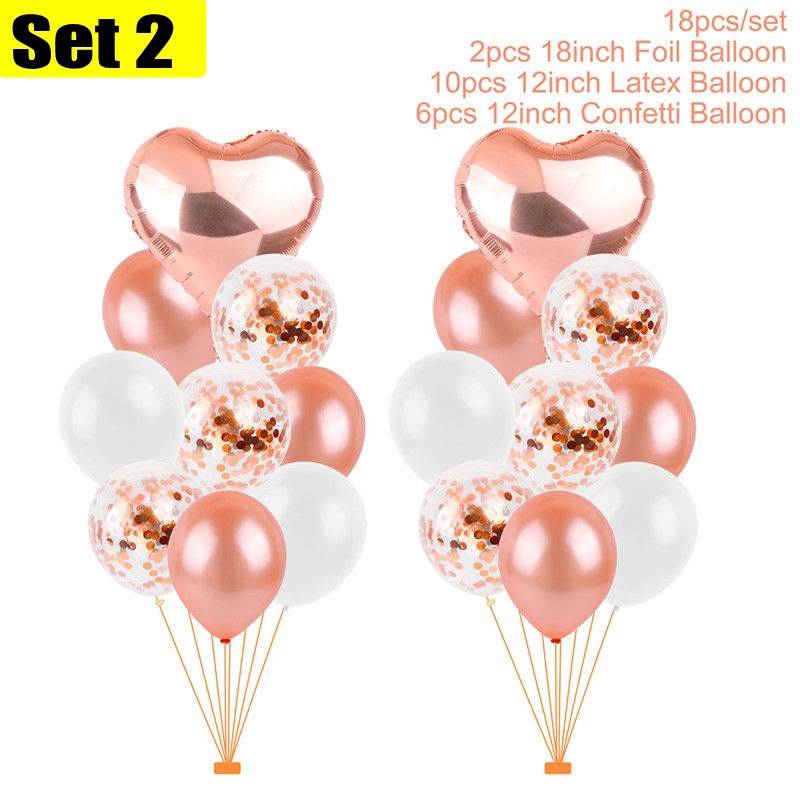 Set 18 bong bóng màu sắc trang trí tiệc tùng 12&quot;