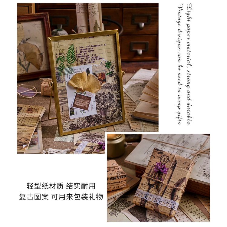 Bộ 30 Miếng Dán Trang Trí Sổ Tay diy Phong Cách Retro