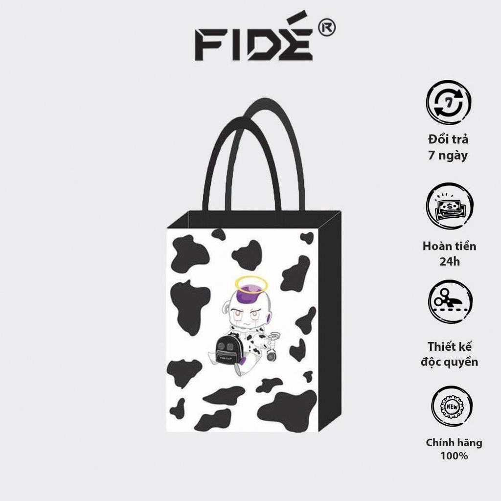 Túi Tote bò sữa FIDE OFFICIAL đi chơi đi học thời trang nam nữ dễ thương cute