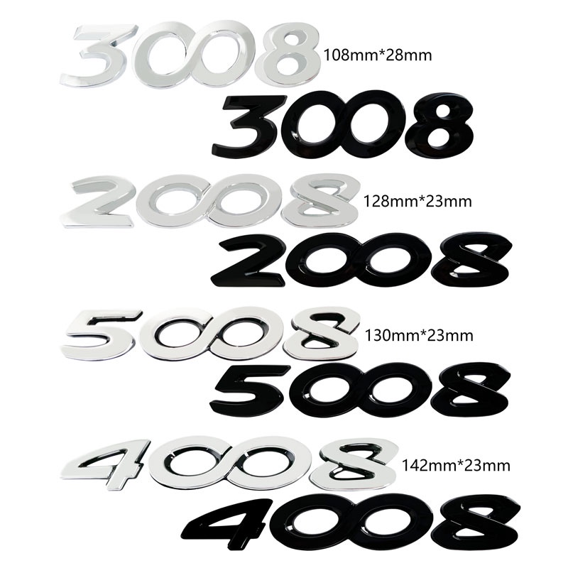 Bên Ngoài Ô Tô Kim Loại Miếng Dán Xe Ô Tô Phụ Kiện Cho Peugeot Dải Trang Trí 2008 3008 4008 5008 206 207 301 408 307 407 508 Đuôi Xe Phía Sau Miếng Dán Tạo Kiểu