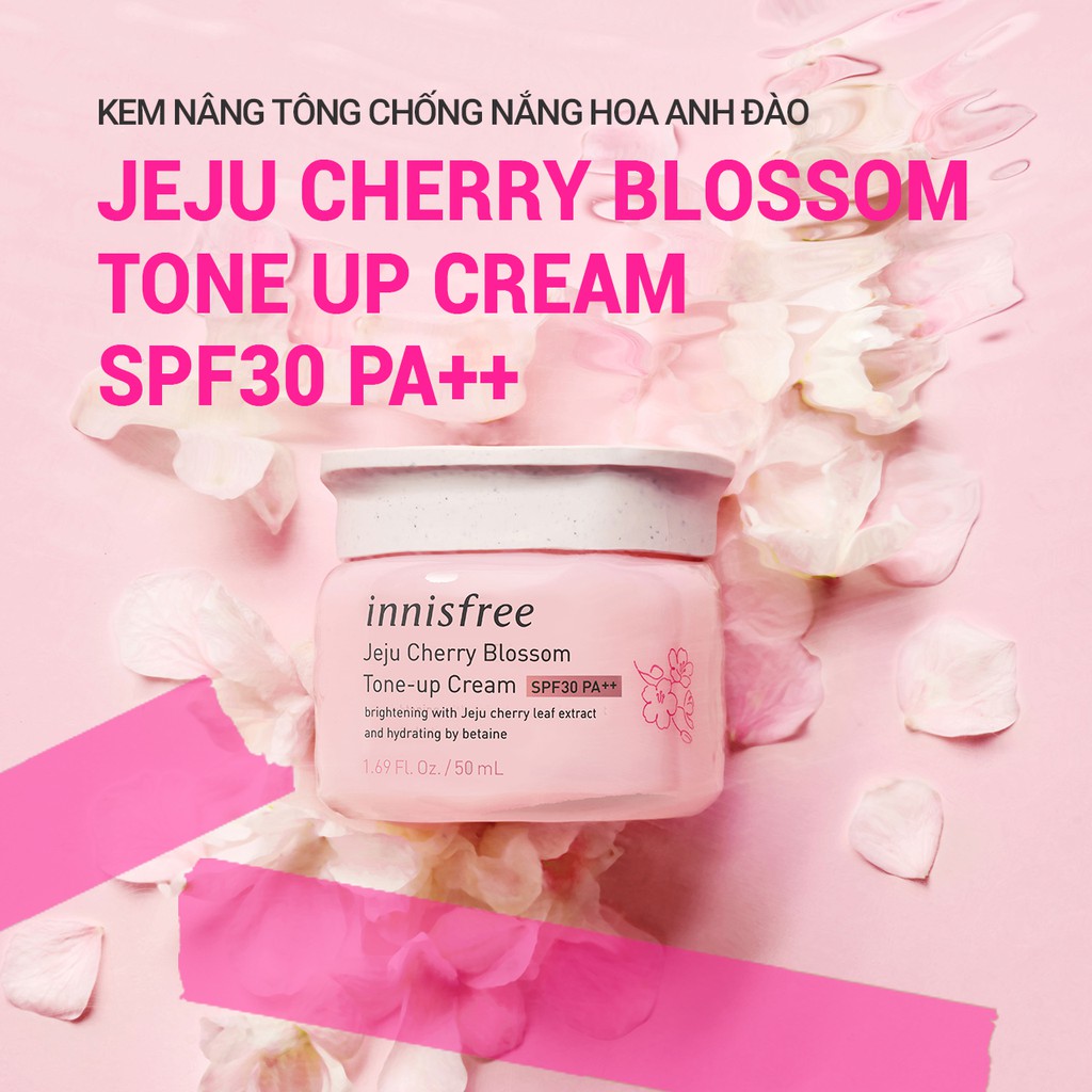 Kem nâng tông chống nắng innisfree Jeju Cherry Blossom Tone up Cream SPF30 PA++ 50ml