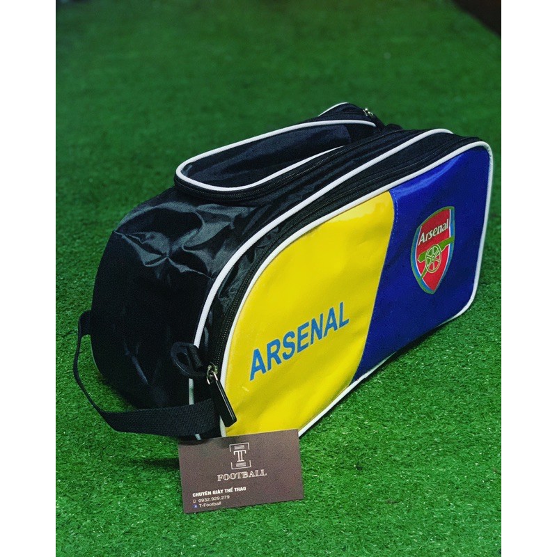 Túi Arsenal Vàng đựng giày 2 ngăn CLB [ TFOOT15  Freeship ] Túi đựng giày đá banh Real, Barca, Chelsea , Arsenal , MU