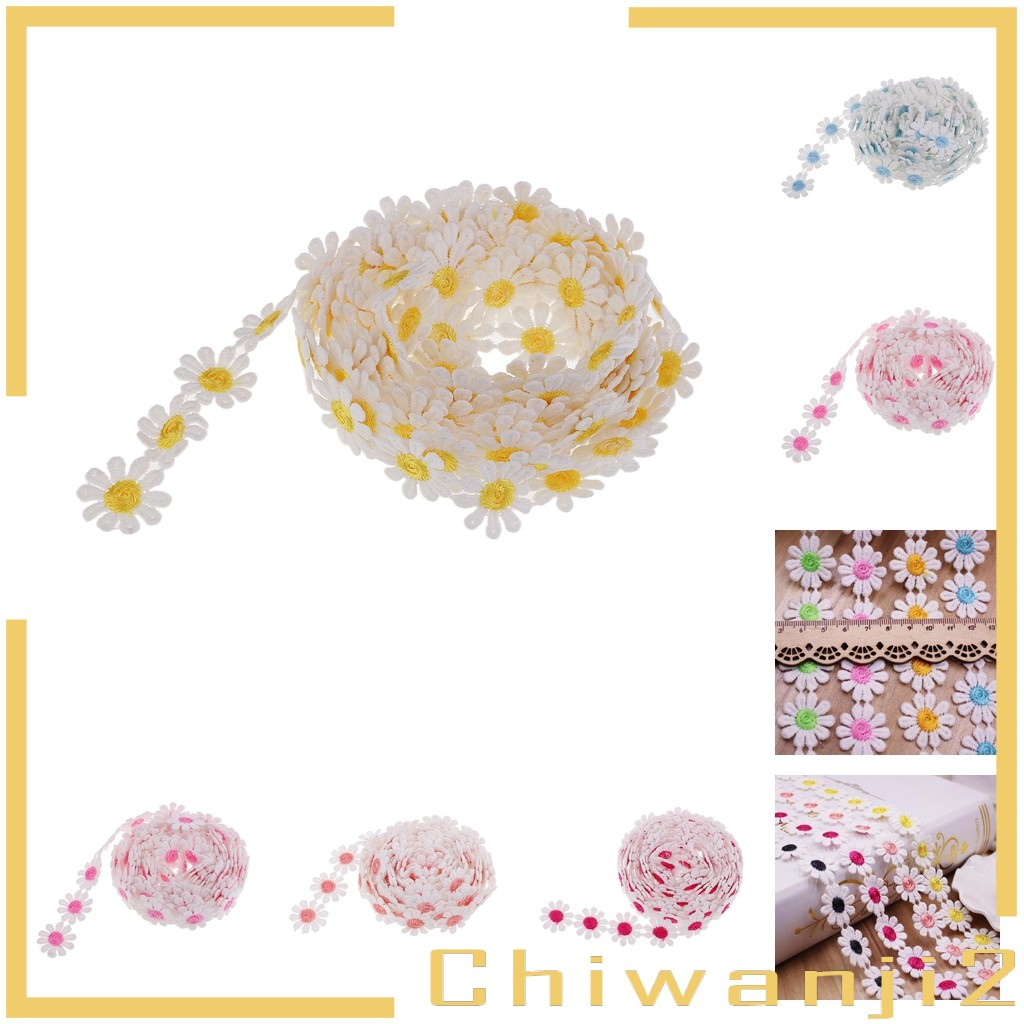 [Chiwanji2] Cắt Ren Hoa Cúc 25mm Dài 3 Yard Dùng Để May Vá