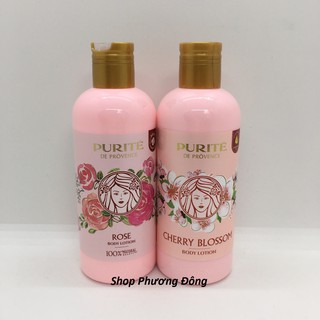 (Chính hãng) Sữa Dưỡng Thể PURITE PROVENCE Chiết Xuất Hoa Anh Đào và Hoa Hồng 250ml