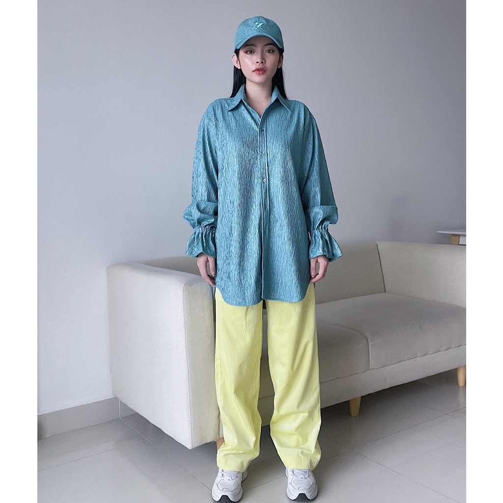 TARTAN – Water Shirt / Dusty Cyan - Áo Sơ Mi Vân Xanh