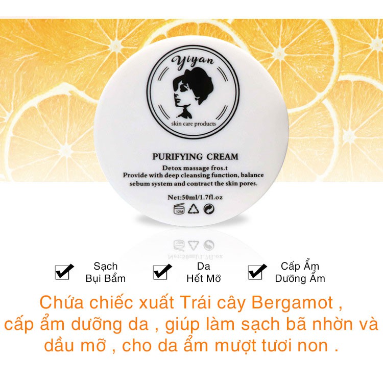 [Hàng Có Sẵn] YiYan Kem Tẩy Tế Bào Chết Cấp ẩm Dưỡng Trắng Da Chiết Xuất Than Tre Purifying Mask Skin Care