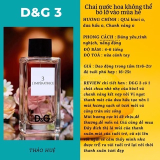 [Mẫu thử] NƯỚC HOA NỮ D&G 3