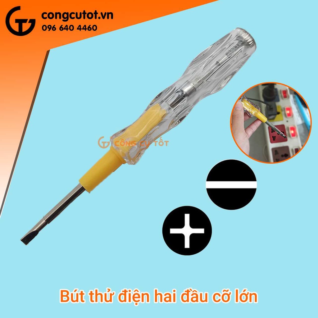 Bút thử điện kiêm tua vít 2 đầu tiện dụng (2 cạnh và 4 cạnh) kc