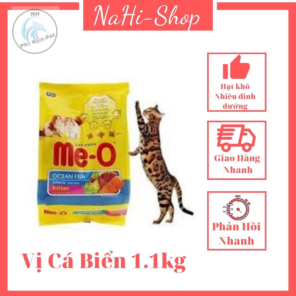 Thức Ăn Cho Mèo Hạt Me-o Kitten Vị Cá Biển Loại 1.1kg - Nahi Shop