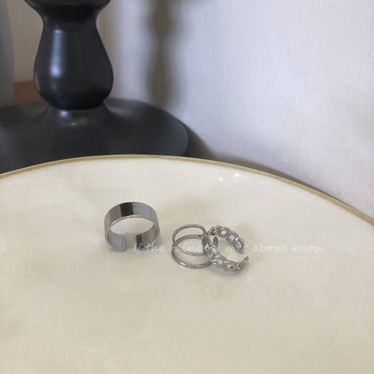 Set nhẫn kim loại phong cách thời trang hiphop cá tính