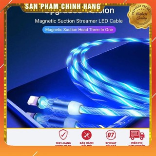 Cáp Sạc Điện Thoại Đa Năng, Có Led Phát Sáng Cả Dây, Đầu Hit Nam Châm cáp sạc đèn LED, sạc cho Samsung, ipad, iphone IOS