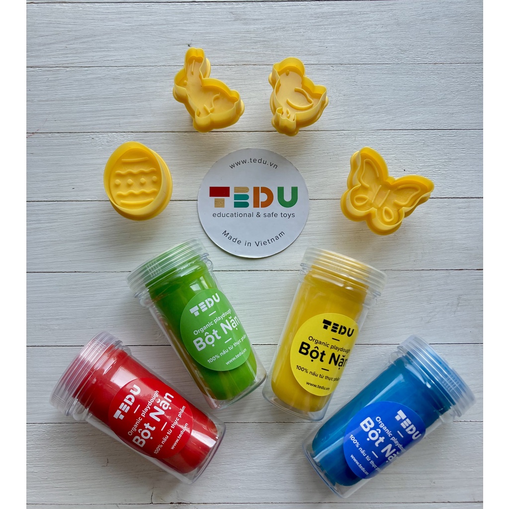 Bộ khuôn ấn TRỨNG VỊT BƯỚM THỎ (PHỤC SINH) chơi bột nặn đất nặn an toàn TEDU