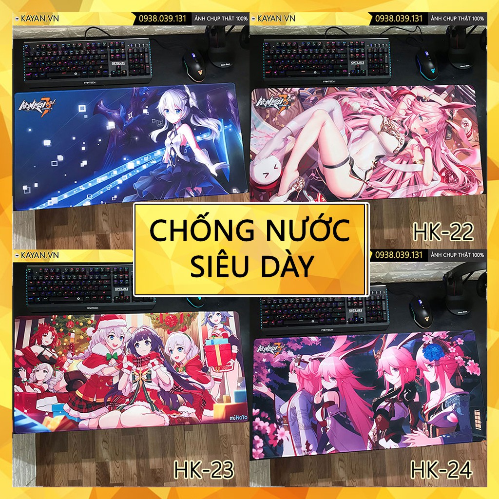 [CHỐNG NƯỚC] [80x40x0.3] HONKAI IMPACT 3 - Tấm lót chuột, bàn di chuột, mouse pad game SIZE lớn phần 2