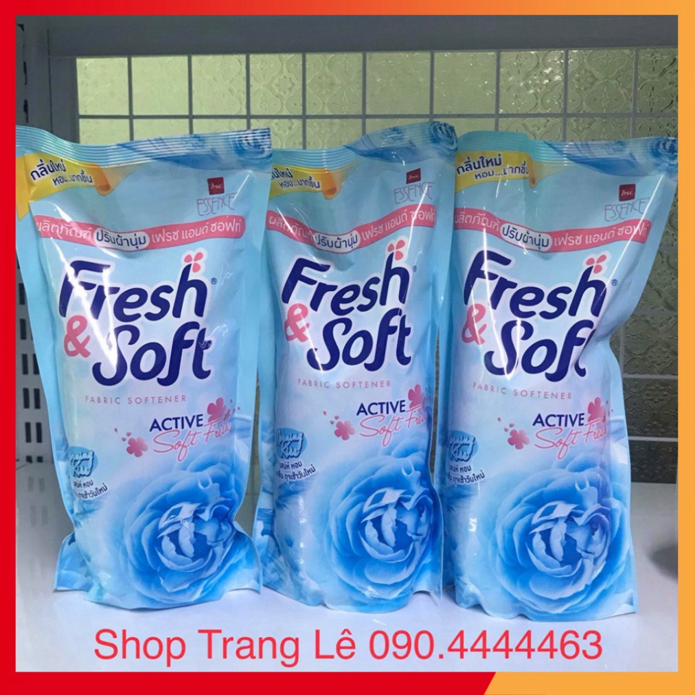 [Hàng Chính Hãng] Nước xả vải Fresh&amp;Soft Đất nước xinh đẹp Thái Lan 600ml/ túi