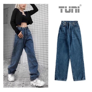 Quần Jeans Nữ Ống Rộng Lưng Cao SIMPLE Phong Cách Ulzzang – Tuni Store