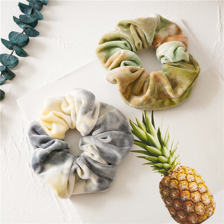 [NowShip2h] Dây Cột Tóc Scrunchies Màu Loang Phong Cách Hàn Quốc Chất Liệu Vải Nhung - Mã DT014