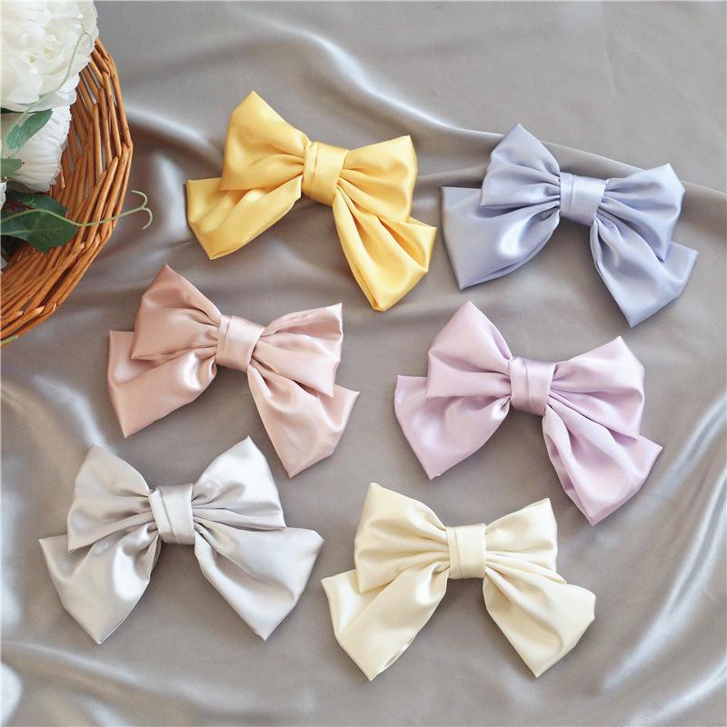 ( MÀU PASTEL ) Cài kẹp tóc nơ bướm BẢN TO tiểu thư công chúa quà tặng xinh xắn dễ thương thanh lịch