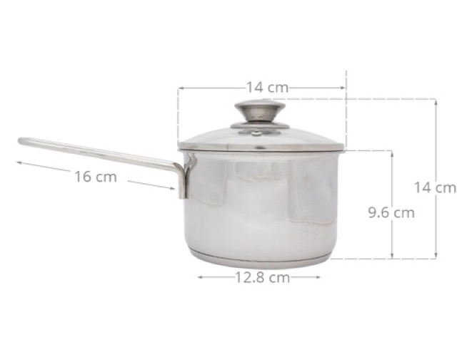 Nồi quánh inox 3 đáy 14 cm Fivestar Q14-3DG Nồi quấy bột inox Five star ko chống dính 14cm