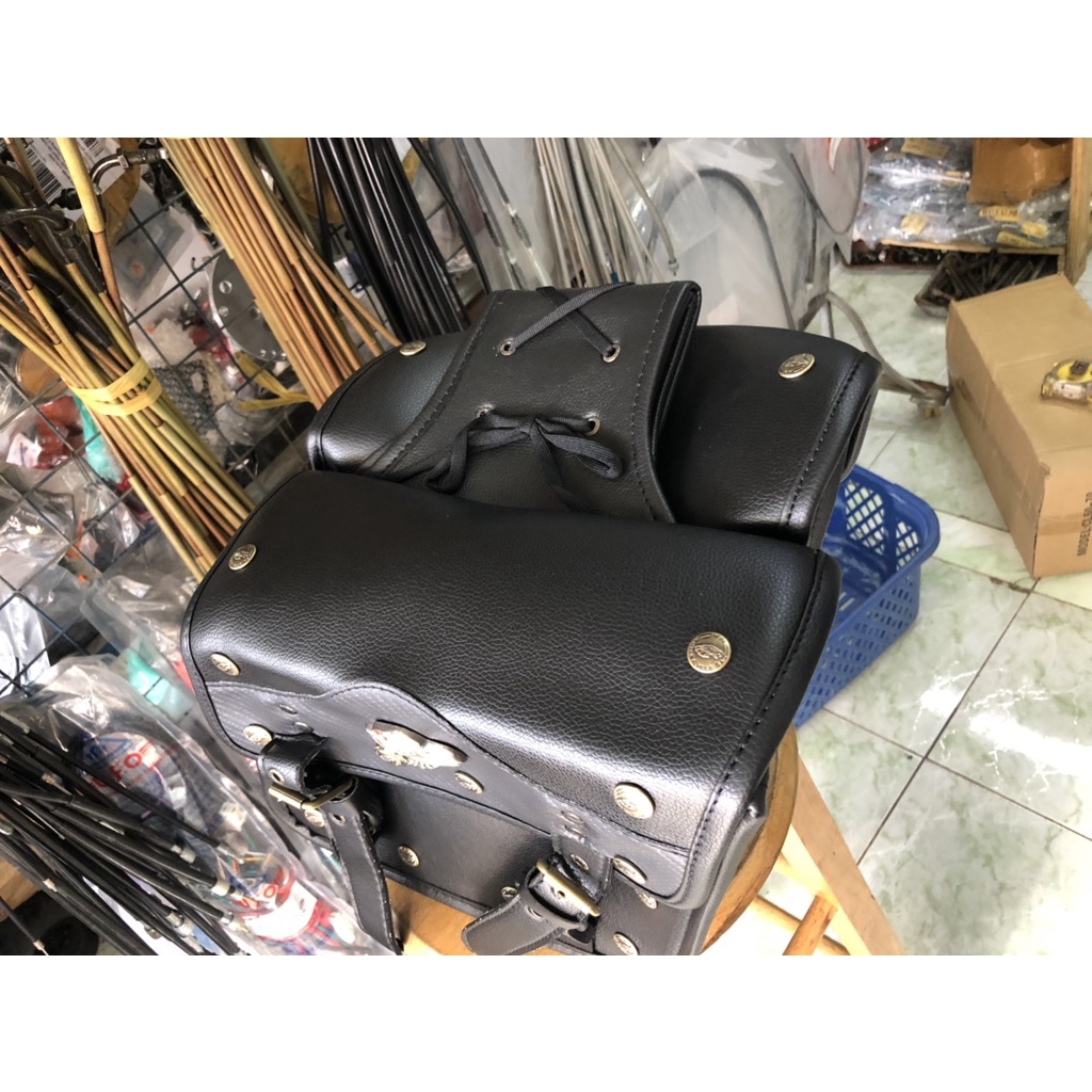Cặp túi xéo treo hong xe honda 67-mô tô - hình đầu ó- xéo