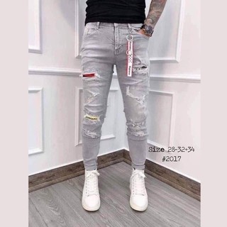 QUẦN JEAN NAM RÁCH CO GIÃN - ẢNH THẬT