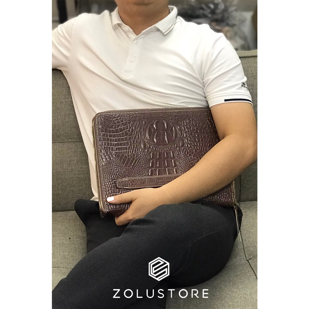  Cặp cầm tay da bò dập vân cá sấu đựngiIpad tài liệu A4 | BigBuy360 - bigbuy360.vn