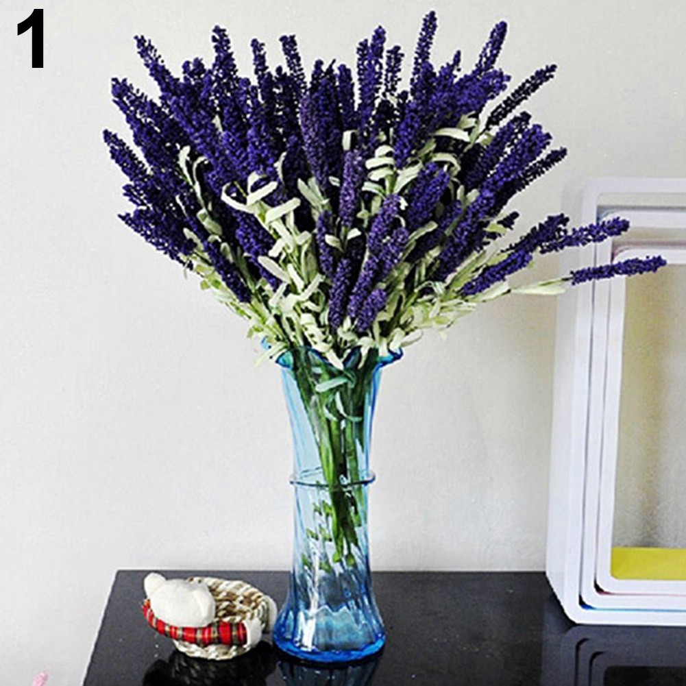 Bó 12 hoa lavender giả để trang trí nhà, đám cưới