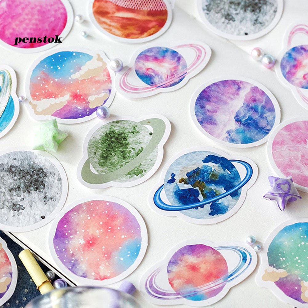 【PENT】45Pcs Cartoon Planet Universe Space Sticker DIY Luggage Handbook Scrapbook Decor