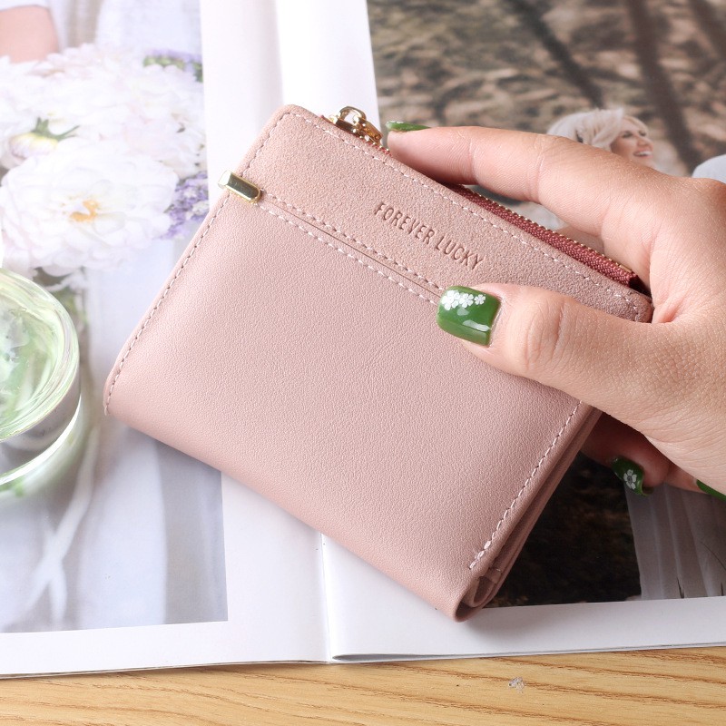 Ví nữ cầm tay mini ngắn nhiều ngăn nhỏ gọn bỏ túi cute dễ thương LUKAMO VD413 | BigBuy360 - bigbuy360.vn