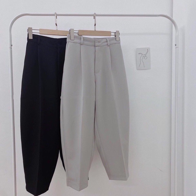 Quần baggy vải thụng có đen&ghi