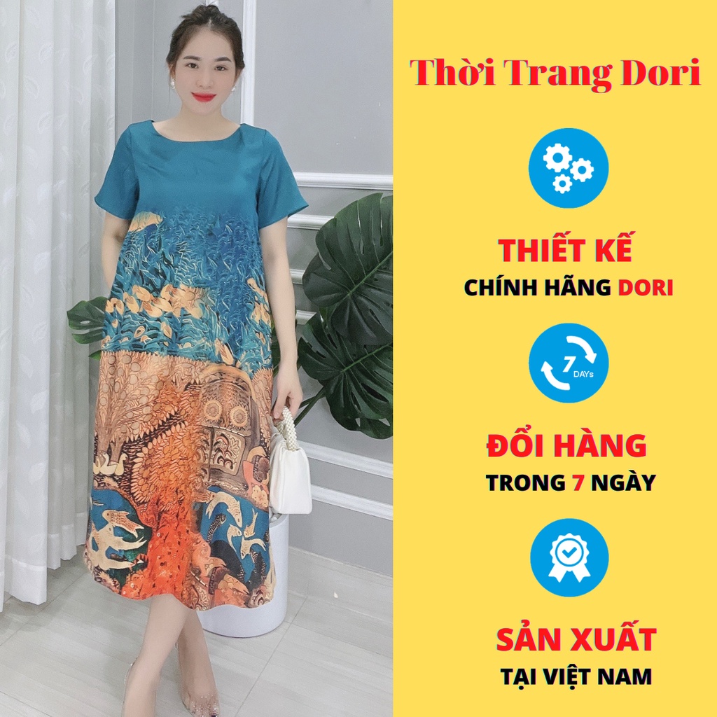 Đầm Suông Lụa Latin Siêu Cao Cấp - Thương Hiệu Dori - DP157 (Ảnh Thật, Có Big Size)