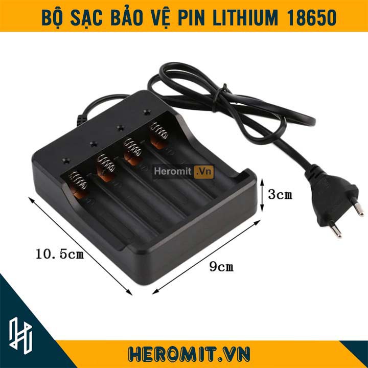 Bộ sạc bảo vệ 4 pin 18650 lithium