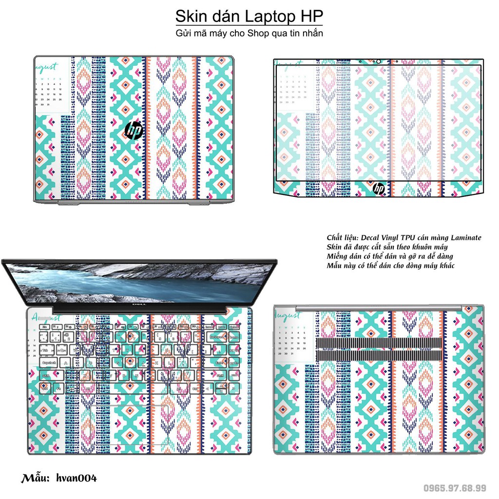 Skin dán Laptop HP in hình Hoa văn (inbox mã máy cho Shop)