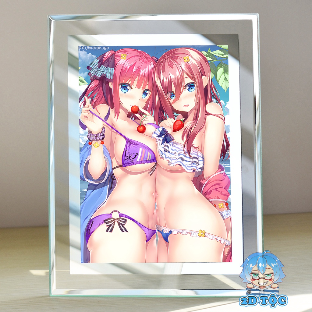 Khung kính để bàn Nakano Miku (6) Anime NHÀ CÓ 5 NÀNG DÂU by 2D Tộc Shop