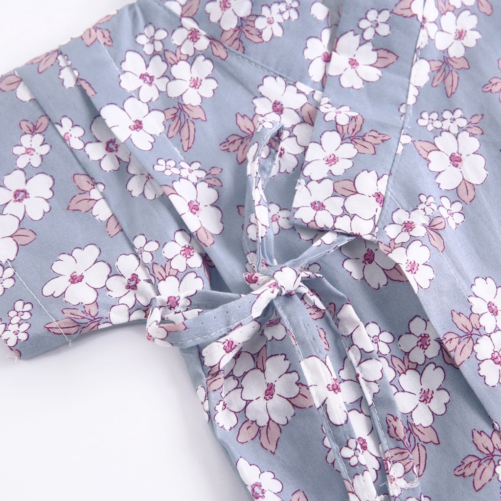 Áo Liền Quần Sanlutoz Hoạt Tiết Hoa Làm Bằng Cotton 3 Màu Tùy Chọn