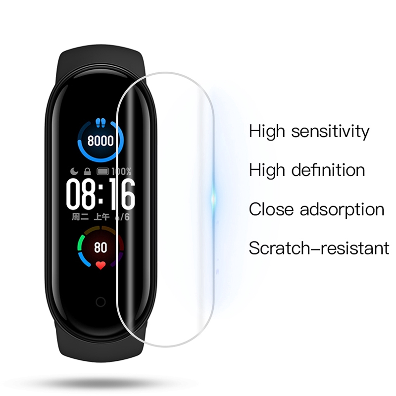 Set 2/3/5 miếng dán TPU trong suốt bảo vệ màn hình cho Đồng Hồ Xiaomi Mi Band 5