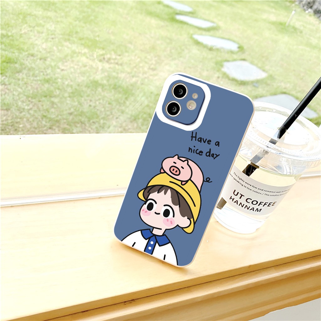 Ốp iphone - Ốp lưng iphone cạnh vuông Cặp đôi heo con dành cho ip 6 đến 14promax - ng241