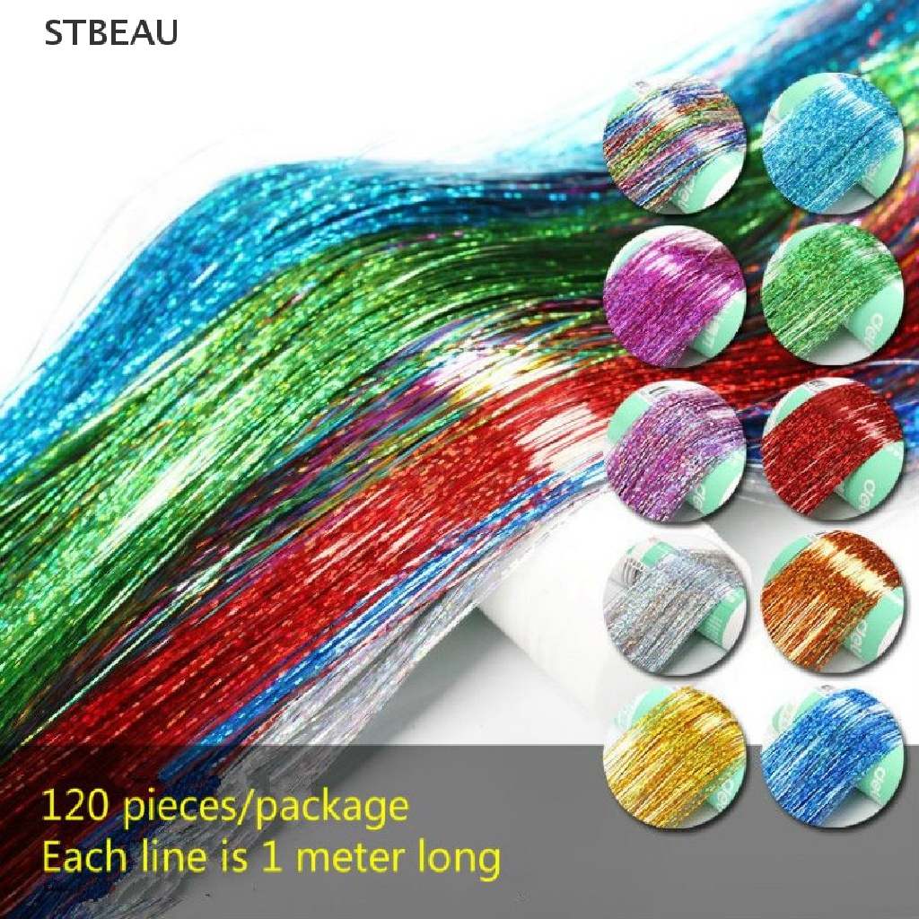 Bộ 200 Sợi Tóc Giả Nối Dài 90cm Lấp Lánh Phong Cách Hippie