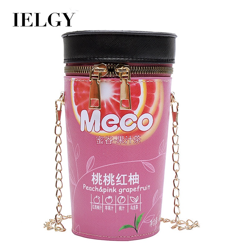 Túi đeo chéo IELGY hình ly trà sữa sáng tạo phong cách phương Tây mới cho nữ
