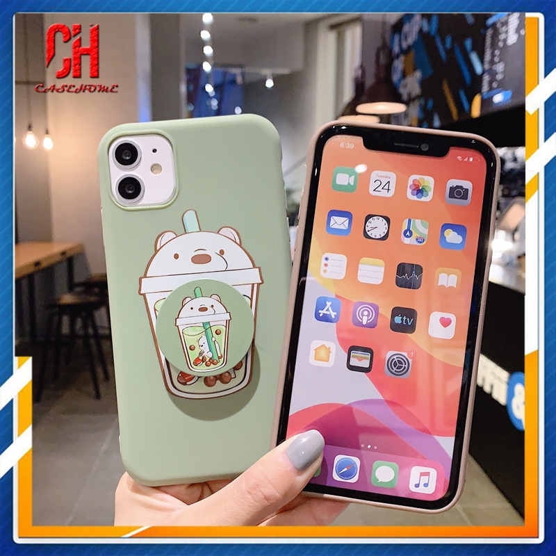 Ốp TPU hoạt hình kèm đế đỡ cho Realme 6 5i C2 6i C3 7 5 C11 C12 5S C1 7i C15 C17 6S U1 C3i Narzo 20 PRO 10 10A 20A