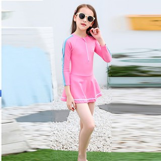 Váy bơi dài tay liền thân cho bé gái 10-34kg