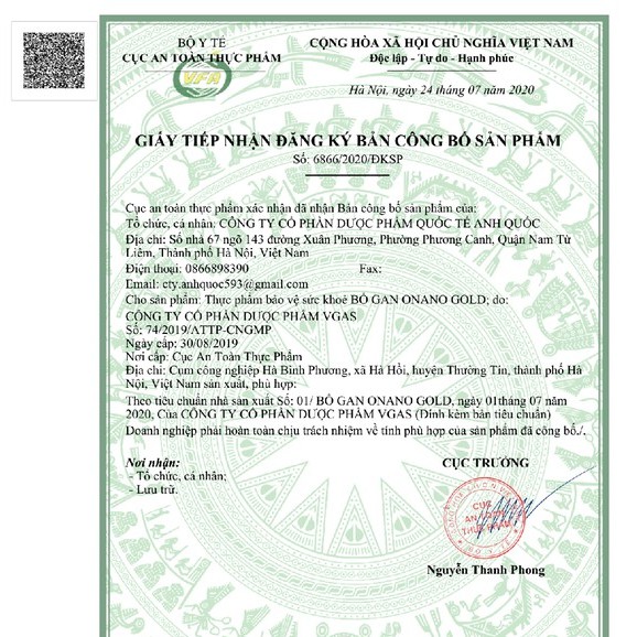 Bổ gan ONANO Gold – Hỗ trợ giải độc gan, giúp thanh nhiệt , tăng cường chức năng gan (hộp 60 viên)