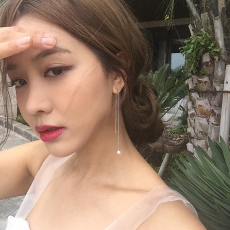 Bông tai bạc 925 thiết kế đơn giản thời trang cho nữ