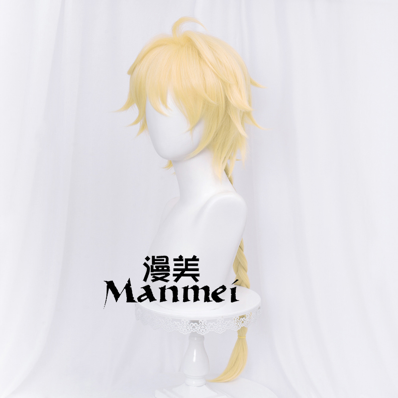 Genshin Impact Traveler Cosplay Aether Lumine Blond Wig Cosplay Anime Wigs Heat Resistant Synthetic Wigs Halloween