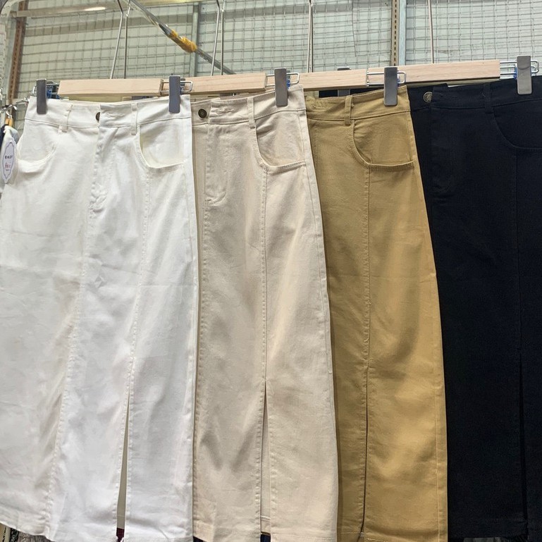 chân váy nữ sẻ tà chất kaki bazic trẻ trung xinh xắn | BigBuy360 - bigbuy360.vn