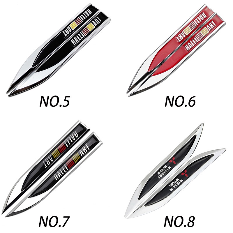 Bộ 2 miếng dán trang trí xe hơi bằng kim loại cho Mitsubishi Asx Lancer Eclipse