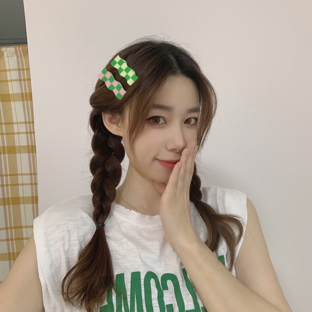 Kẹp tóc họa tiết caro trắng đen phong cách ngọt ngào sáng tạo cho nữ